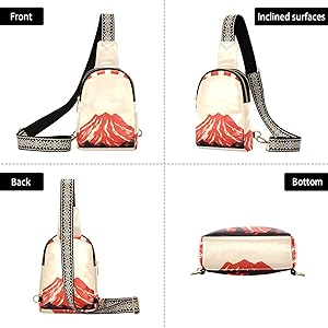 Japanese Style Sun Mountain Print Women Sling Bag with